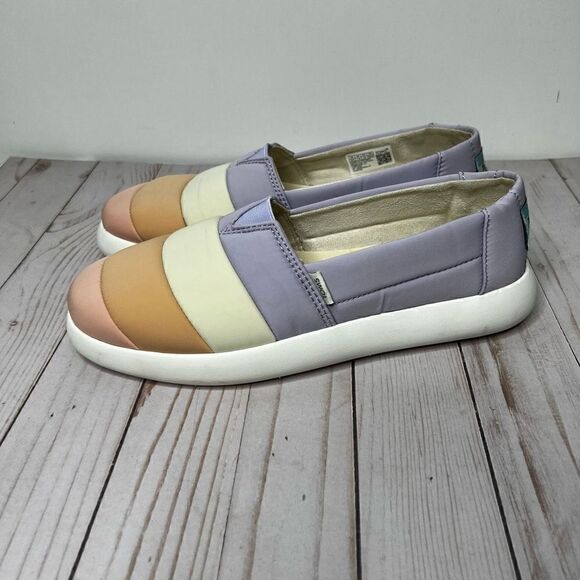 Toms Women's Lavender Multicolor Alpargata Mallow Puffy Puffer Slippers Size 9.5 - Picture 1 of 7